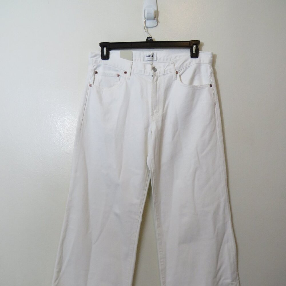 Agolde White Wide-Leg Flare Jeans - Picture 4 of 9